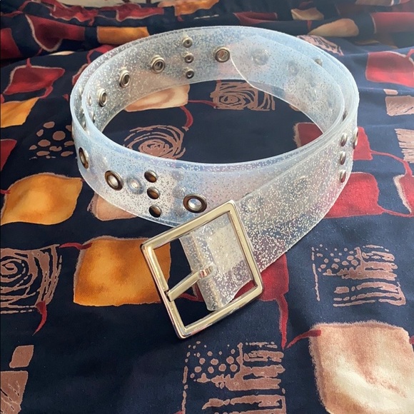 No Boundaries Accessories - Clear Glitter Jelly Belt 2X